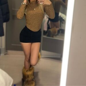Fendi/ Skims Tan Patterned Top